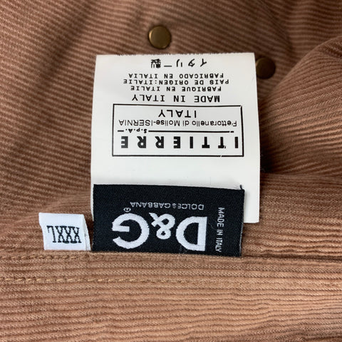 D&G by DOLCE & GABBANA Size 3XL Brown Cotton Button Up Long Sleeve Shirt