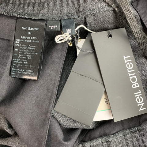 NEIL BARRETT Size 38 Charcoal Wool Blend Elastic Waistband Casual Pants