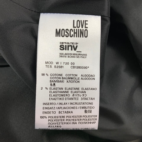 LOVE MOSCHINO Size 6 Black & White Print Cotton Jacket