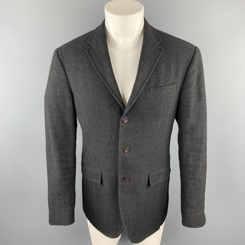 POLO by RALPH LAUREN Size 40 Charcoal Wool Notch Lapel Sport Coat