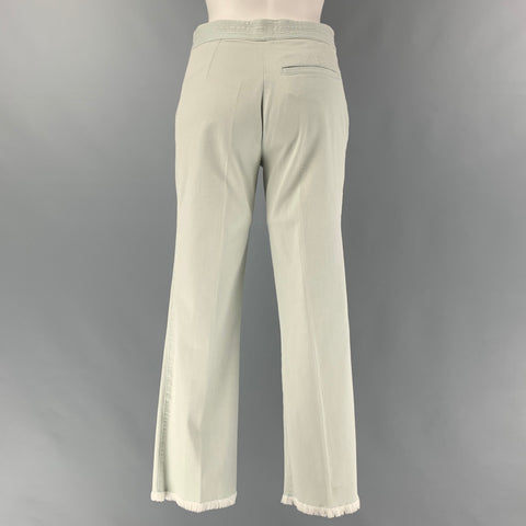 CHANEL Talla 4 Pantalones casuales rectos de algodón menta