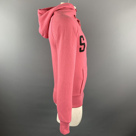 KAPITAL Size M Pink Graphic Cotton Hooded Sweatshirt