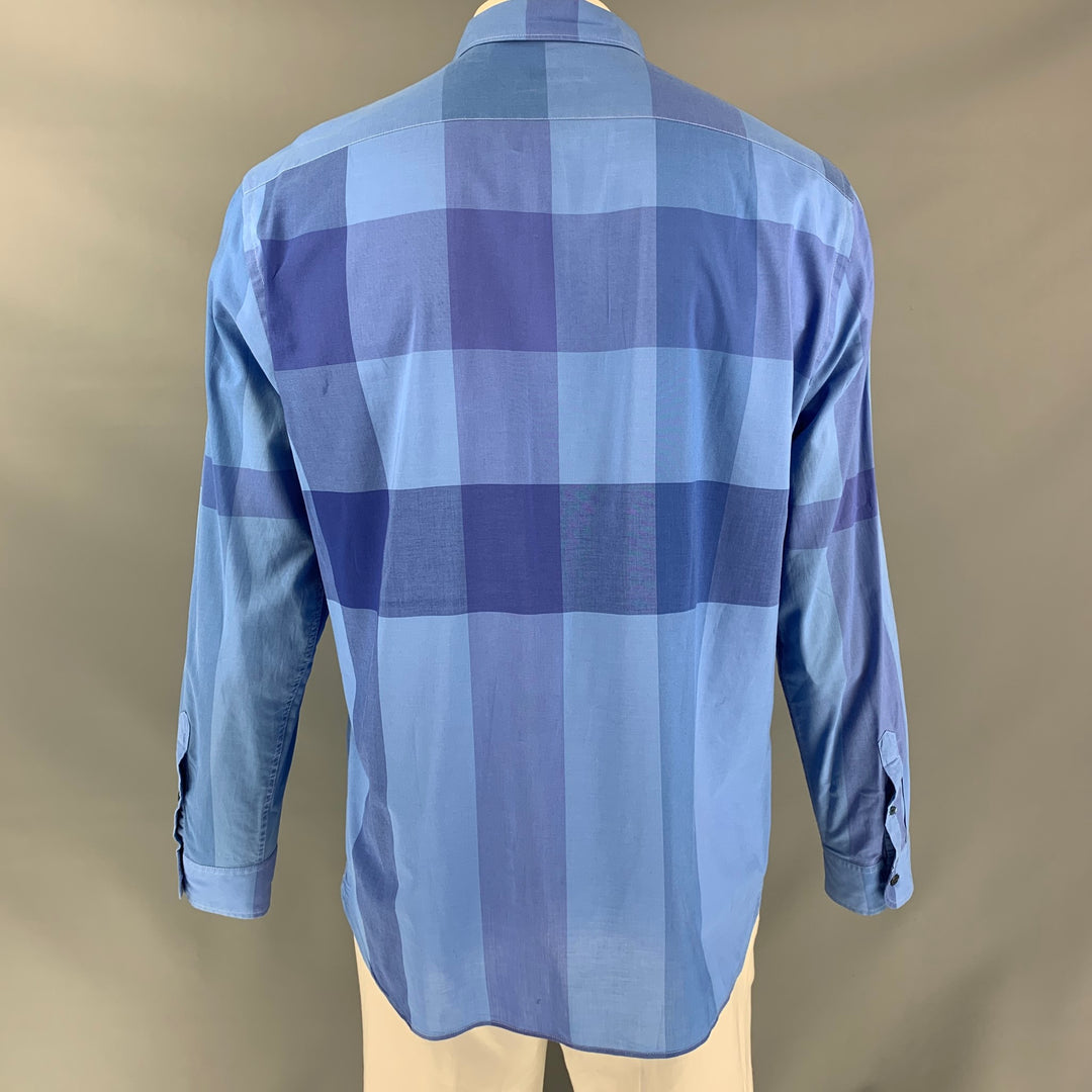 BURBERRY BRIT Size L Blue Plaid Cotton Button Down Long Sleeve Shirt – Sui  Generis Designer Consignment