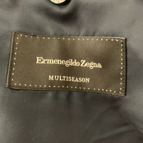 ERMENEGILDO ZEGNA Size 40 Navy Black Nailhead Wool Sport Coat