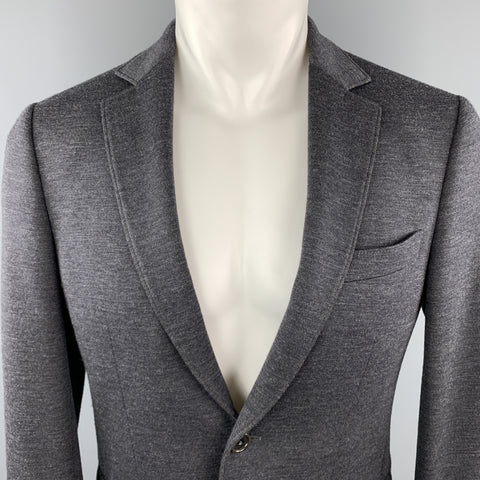 SALVATORE FERRAGAMO Taille 36 Charcoal Wool Blend Notch revers Poches Sport Coat Jacket
