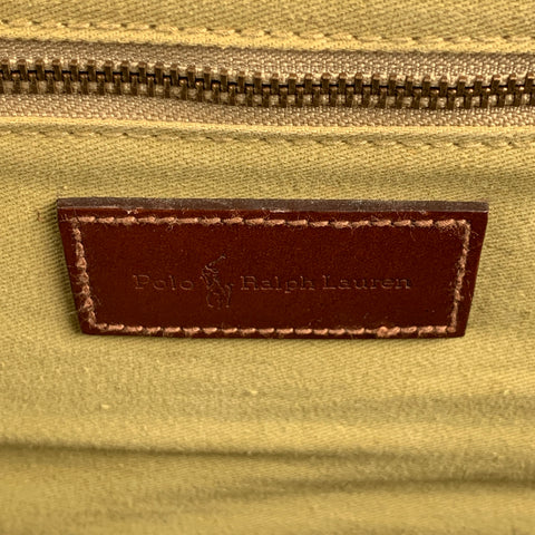 Vintage RALPH LAUREN Green & Black Blackwatch Coated Canvas Tan Weekener Bag