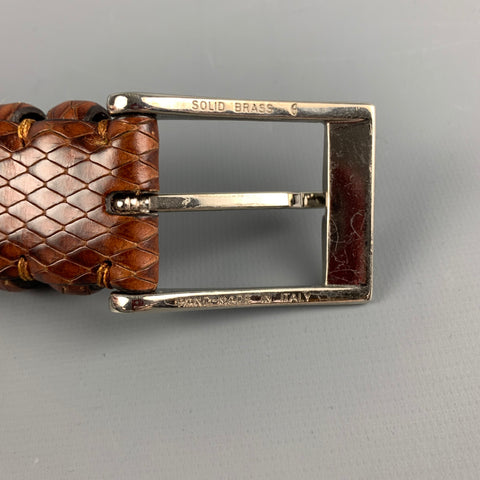 BILL LAVIN Soft Collection Size 34 Brown Embossed Leather Belt
