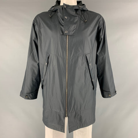LOUIS VUITTON Taille 42 Manteau en coton enduit uni noir marine