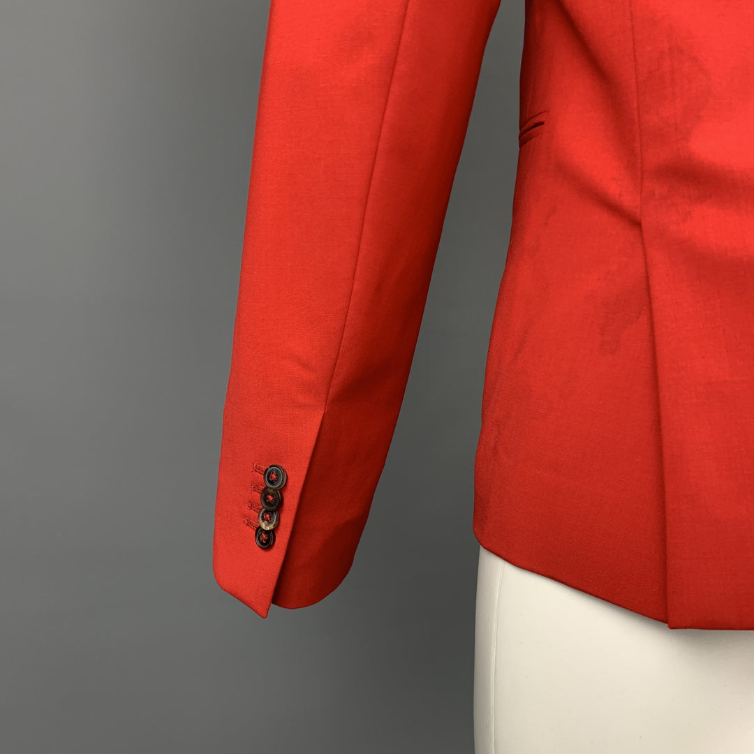 PAUL SMITH Size 40 Red Wool Notch Lapel Sport Coat