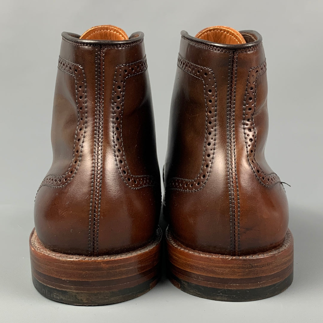 ALDEN Size 10 Brown Wingtip Leather Ankle Boots