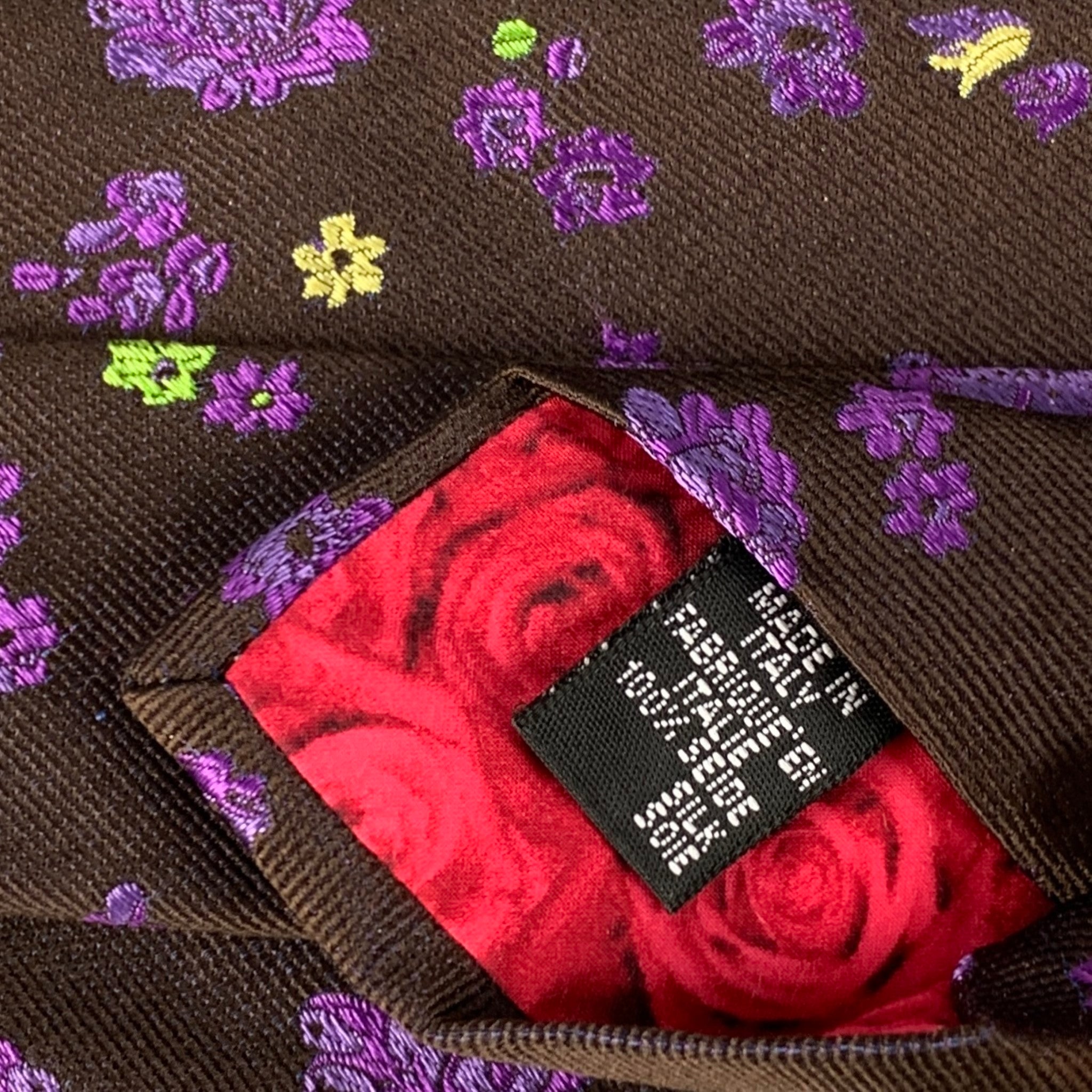 PAUL SMITH Brown Purple Floral Silk Tie – Sui Generis Designer