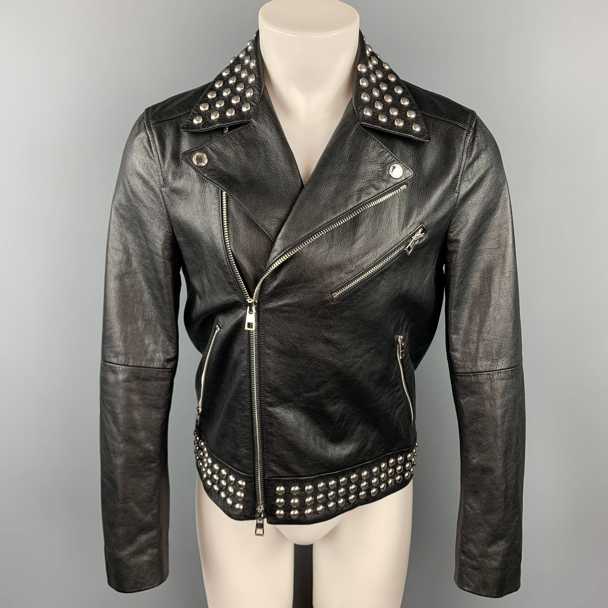 Michael kors studded leather moto clearance jacket