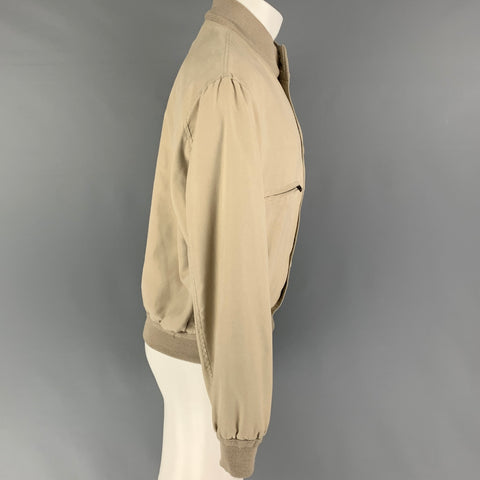 GIORGIO ARMANI Size 38 Beige Polyester Nylon Bomber Jacket
