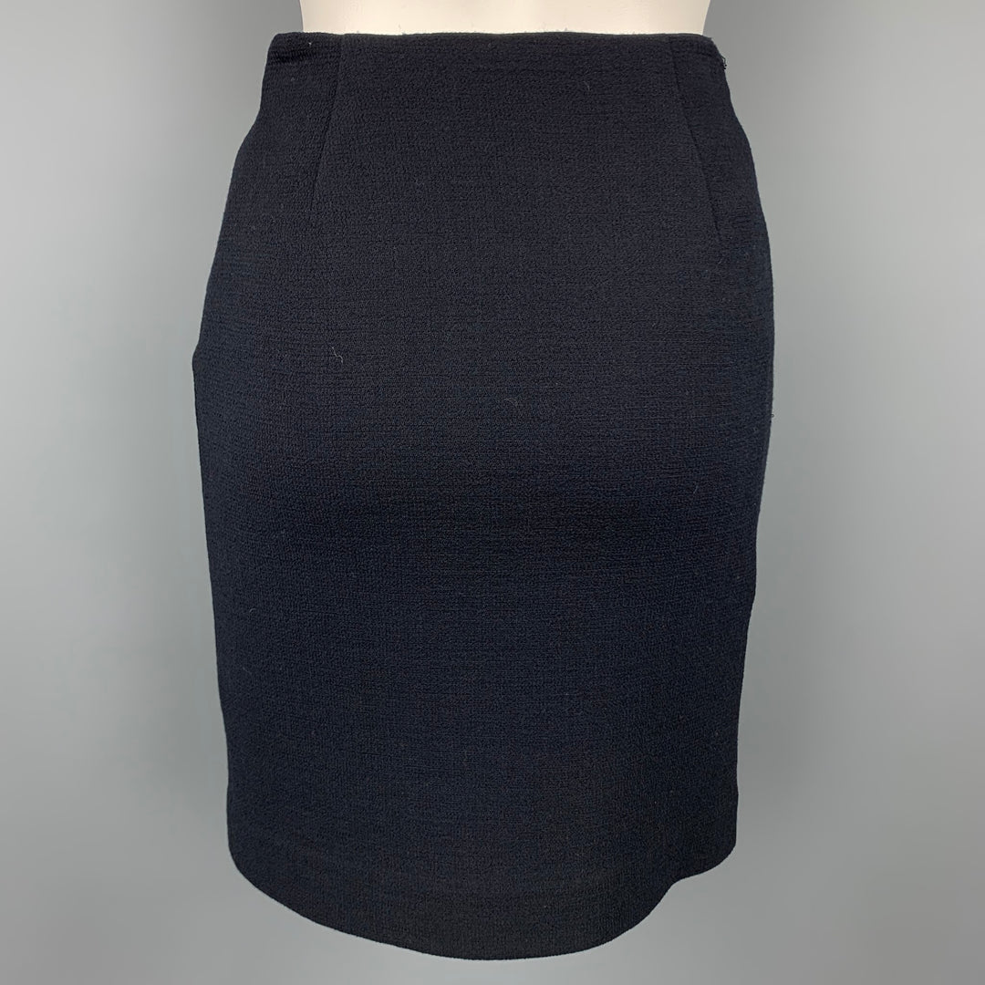 EMPORIO ARMANI Size S Black Crepe Pencil Skirt