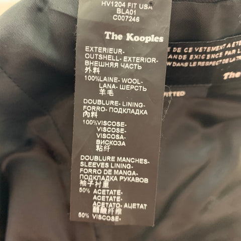 THE KOOPLES Size 36 Black Wool Peak Lapel Sport Coat