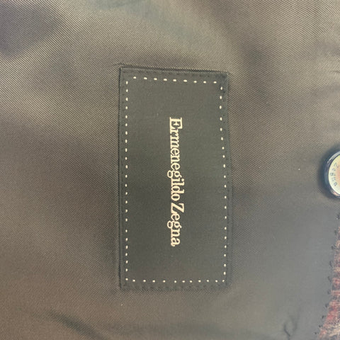 ERMENEGILDO ZEGNA Size 42 Regular Brown Red Plaid Sport Coat