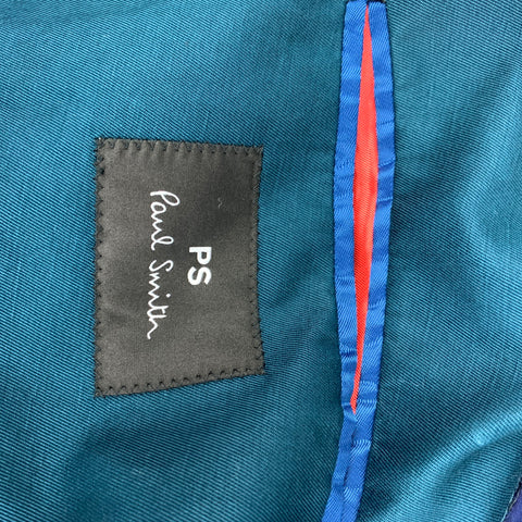 PS by PAUL SMITH Size 36 Teal Cotton Linen Notch Lapel Sport Coat