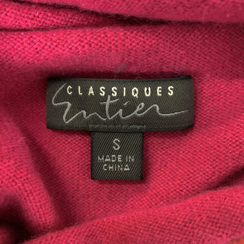 CLASSIQUES ENTIER Size S Fuchsia Cashmere Solid Pullover