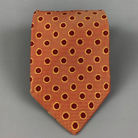 ERMENEGILDO ZEGNA Red & Yellow Dots Silk Tie