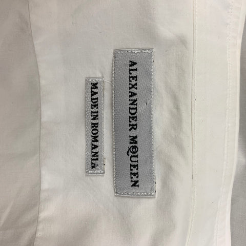 ALEXANDER MCQUEEN Size XS White Cotton Button Up Short Sleeve Shirt