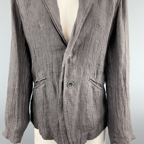 PAS de CALAIS Size 4 Grey Linen Layered Lapel Blazer