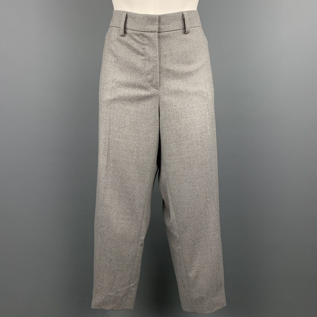 GIORGIO ARMANI Size 16 Grey Virgin Wool Blend Dress Pants