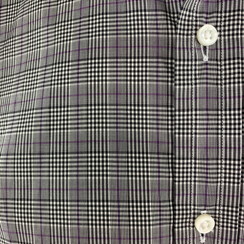 RALPH LAUREN Taille M Chemise à manches longues en coton à carreaux noir et blanc