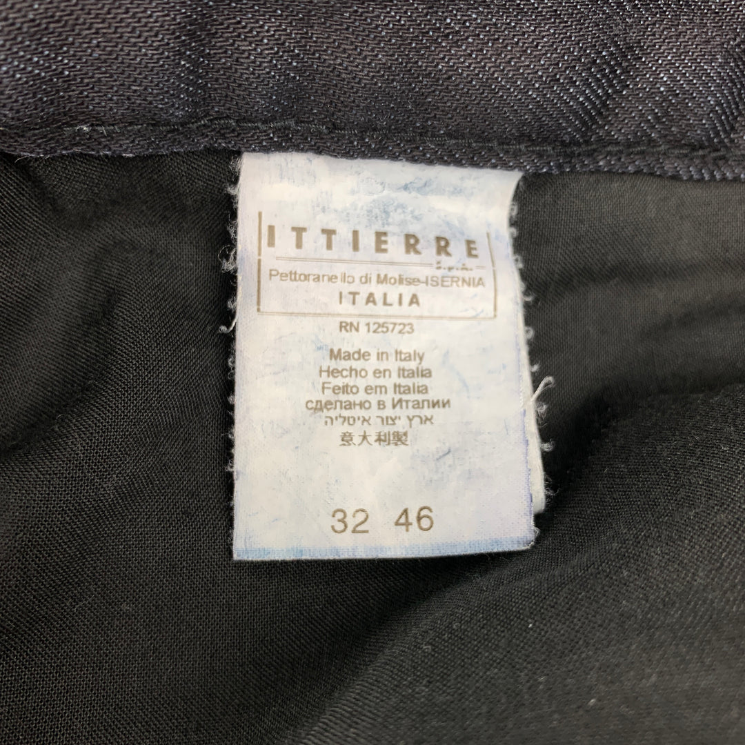 PIERRE BALMAIN Size 32 Indigo Distressed Cotton  Button Fly Jeans