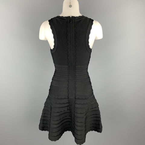 HERVE LEGER Size M Black Rayon / Spandex Cocktail Dress