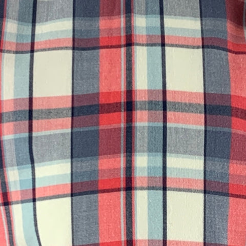 PAUL SMITH Size M White Red Blue Plaid Cotton Blend Long Sleeve Shirt