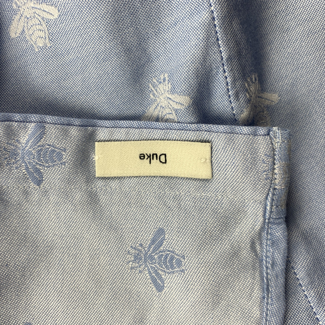 GUCCI Size XS Light Blue Jacquard Cotton Button Up Long Sleeve Shirt