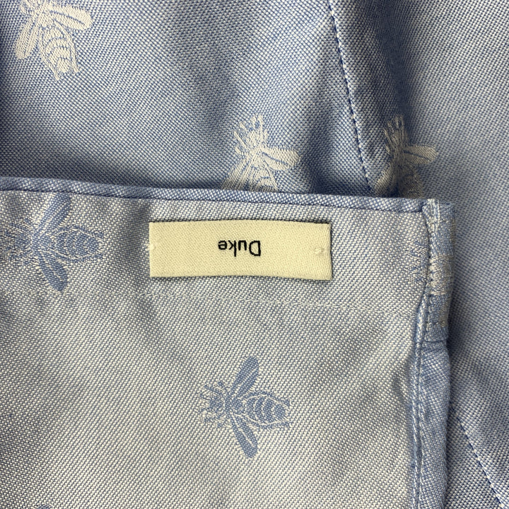 GUCCI Talla XS Camisa de manga larga con botones de algodón jacquard azul claro