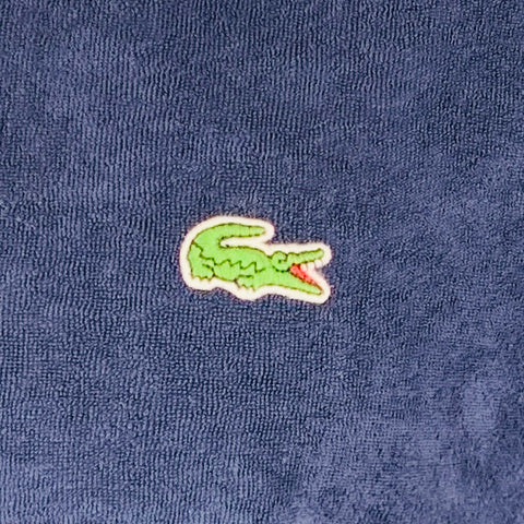 LACOSTE Size M Navy Terry Cloth Cotton Polyester Polo