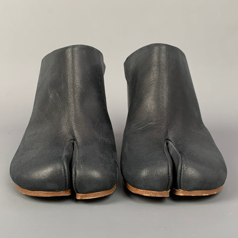 MAISON MARTIN MARGIELA Pantuflas Tabi de piel color carbón talla 8