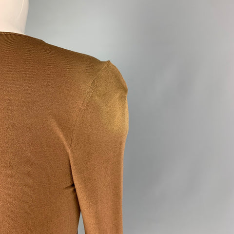 GUCCI Taille S Pull à manches longues en mélange de soie cuivrée
