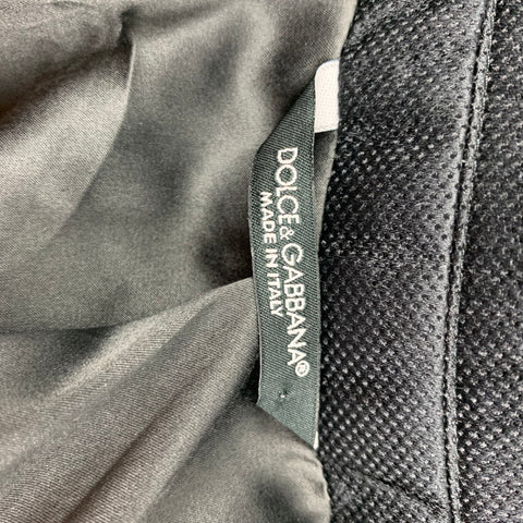 DOLCE & GABBANA Size 42 Black Silver Jacquard Polyester Blend Sport Coat