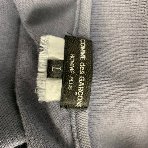 Size L COMME des GARCONS HOMME PLUS Gray Black Graphic Cotton Long Sleeve Shirt