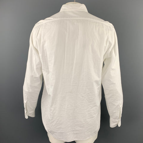 ADAM KIMMEL Size L White Cotton Button Up Long Sleeve Shirt