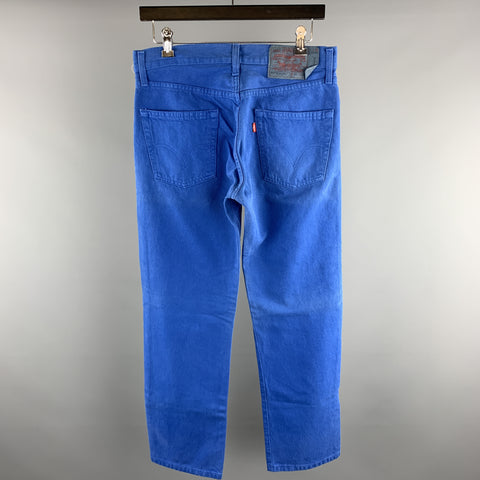 LEVI'S Size 30 Royal Blue Solid Cotton Button Fly Casual Pants