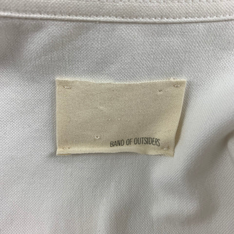 BAND OF OUTSIDERS Size M White Navy Cotton Long Sleeve Shirt