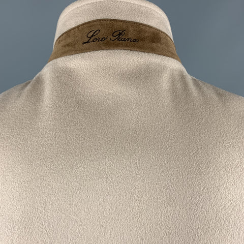 LORO PIANA Size XL Oatmeal Beige Cashmere Zip Up Storm System Vest