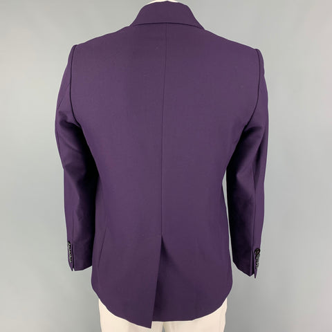 ERNEST W. BAKER Size 42 Purple Wool Notch Lapel Sport Coat