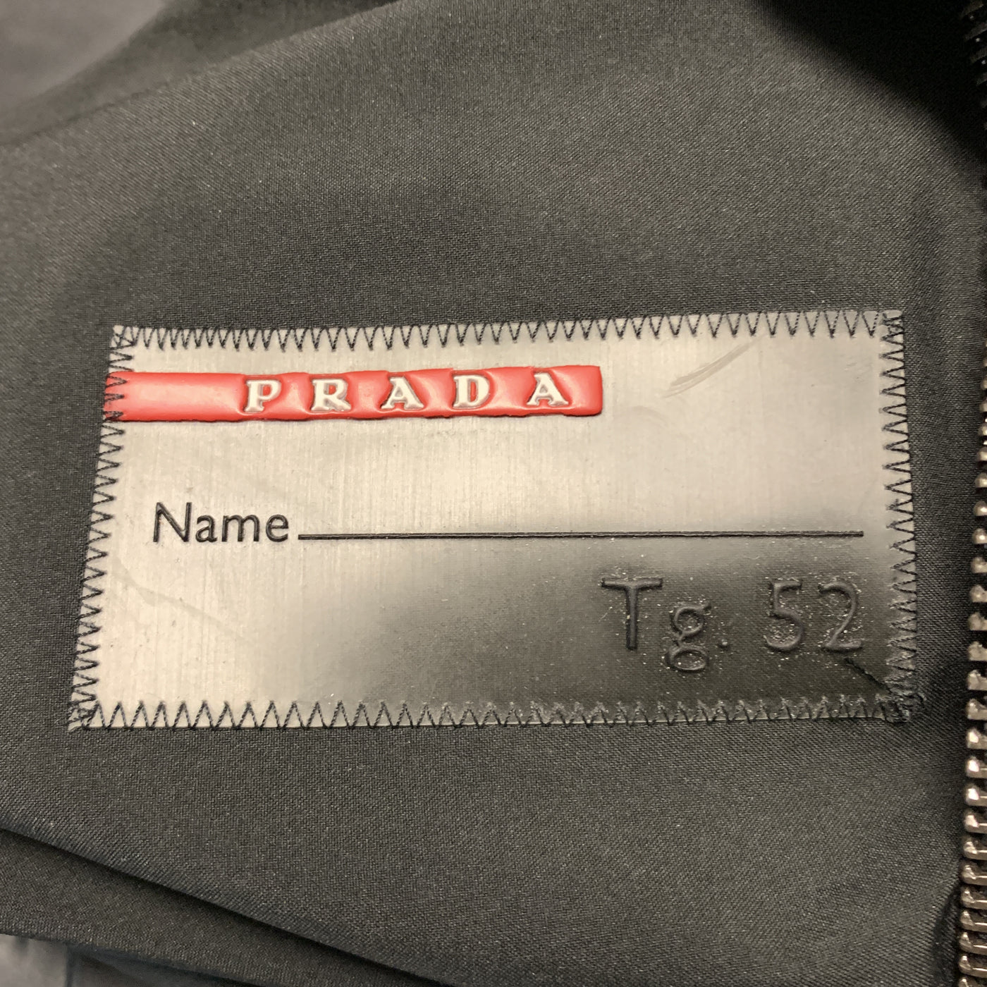 PRADA Size L Charcoal Polyester Reversible Zip Up Reversible Jacket
