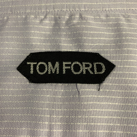 TOM FORD Size M Lavender Stripe Cotton Spread Collar Button Up Long Sleeve Shirt