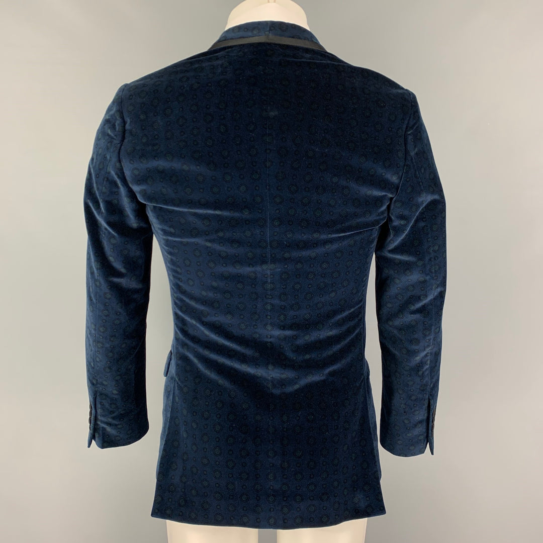 DOLCE &amp; GABBANA Taille 34 Manteau de sport en mélange de coton avec cercles noirs marine