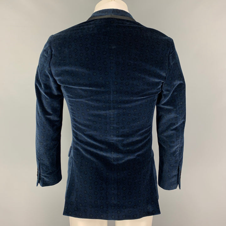 DOLCE &amp; GABBANA Taille 34 Manteau de sport en mélange de coton avec cercles noirs marine