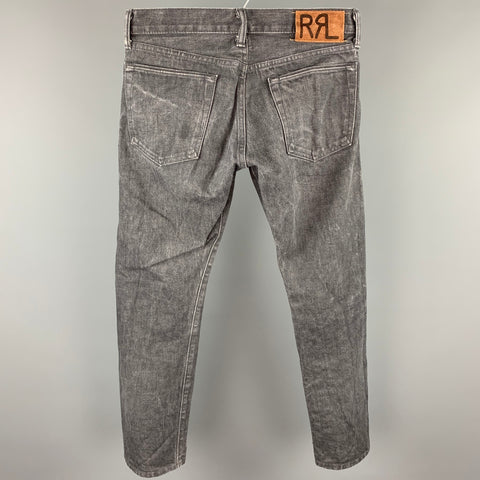 RRL by RALPH LAUREN Size 29 Grey Wash Selvedge Denim Button Fly Jeans
