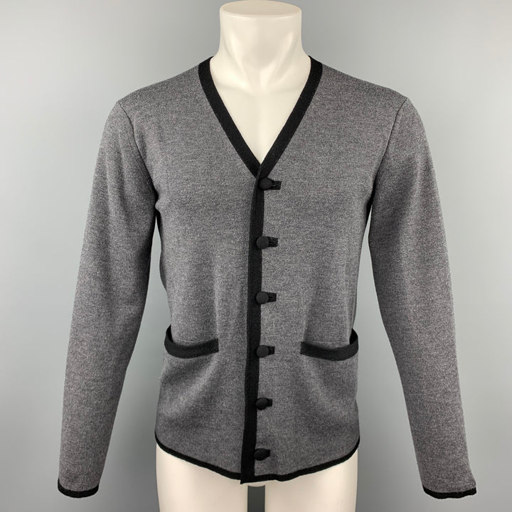 JUNYA WATANABE Taille L Cardigan boutonné en laine tricotée grise