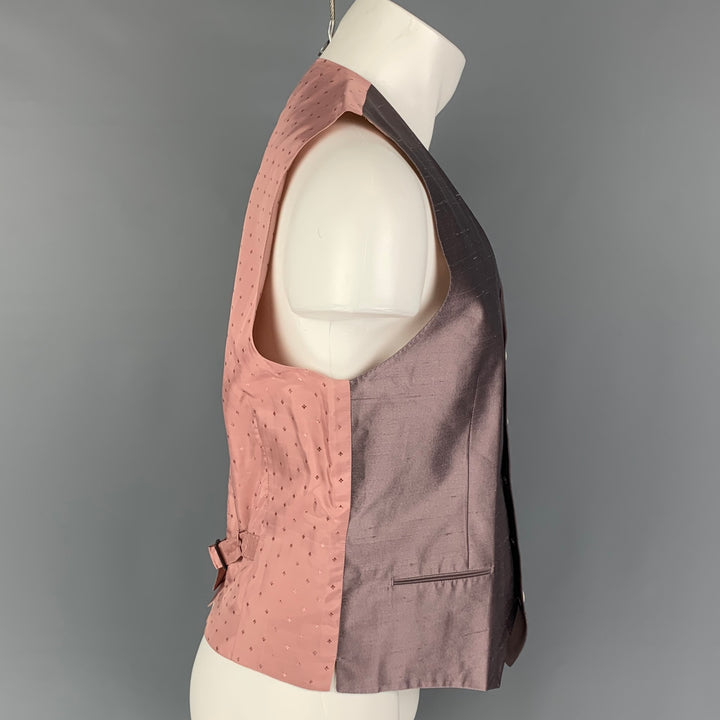 DOLCE & GABBANA Size 40 Mauve Silk Buttoned Vest