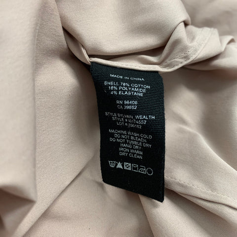 THEORY Size M Pink Cotton Blend Long Sleeve Shirt